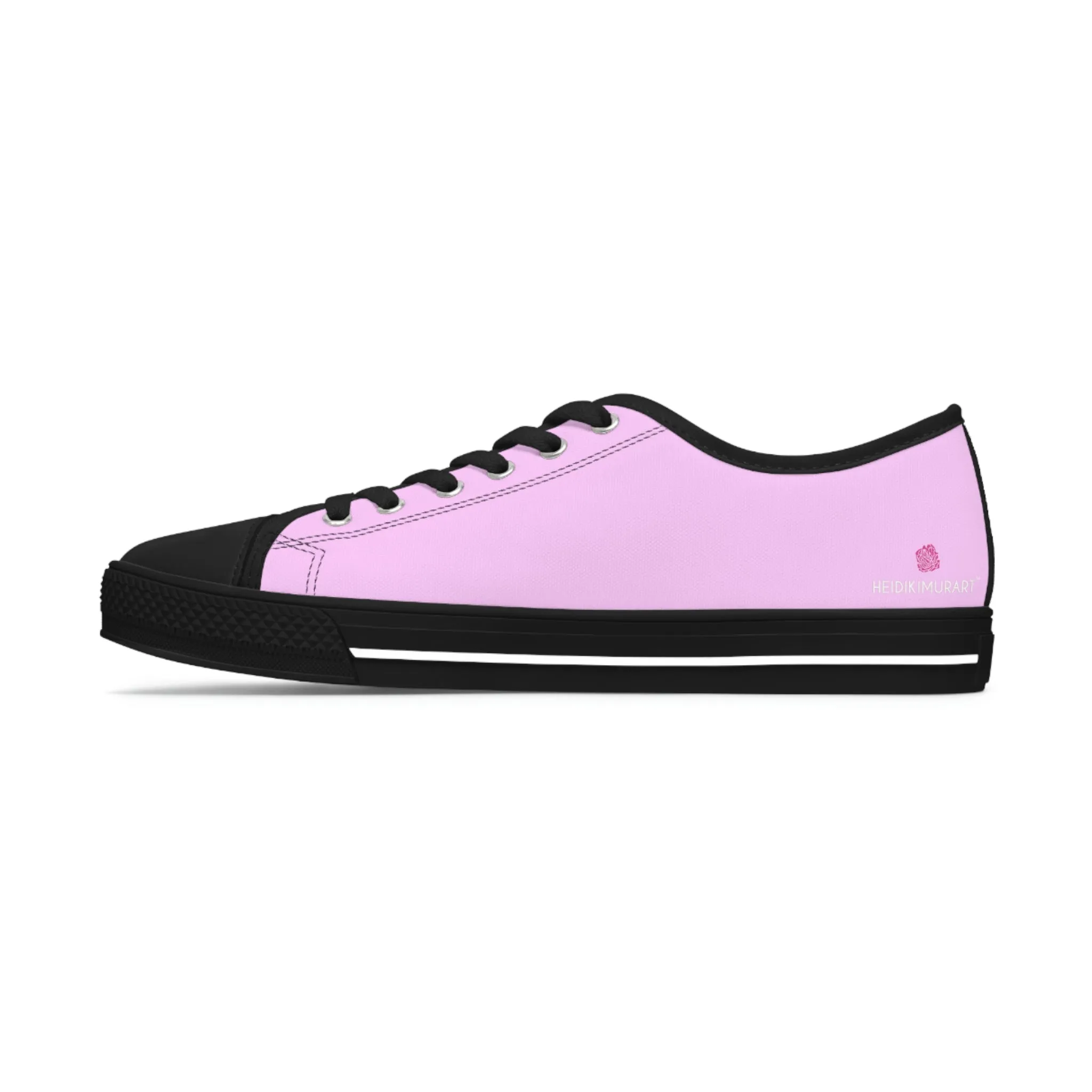 Light Pink Color Ladies' Sneakers, Pink Solid Color Best Designer Women's Low Top Sneakers  (US Size: 5.5-12)