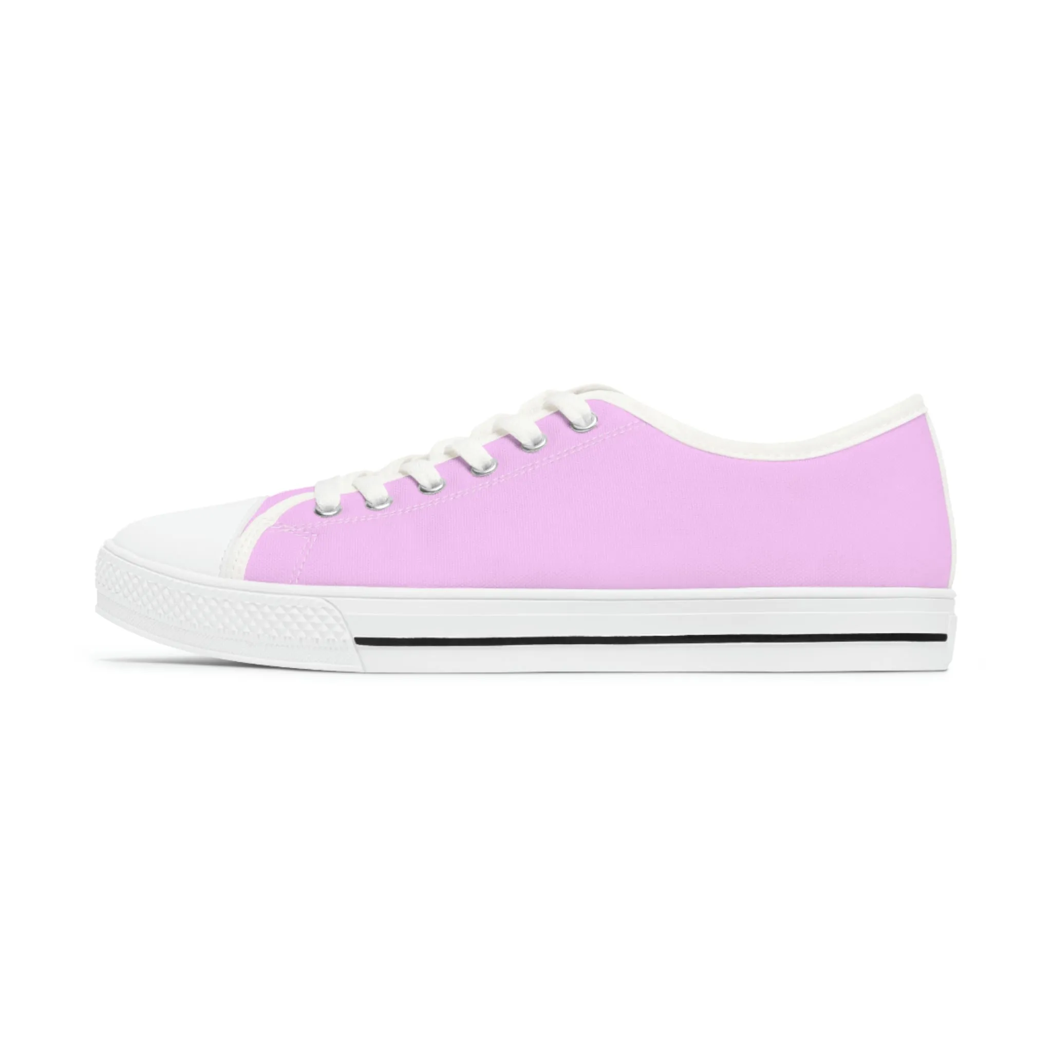 Light Pink Color Ladies' Sneakers, Pink Solid Color Best Designer Women's Low Top Sneakers  (US Size: 5.5-12)