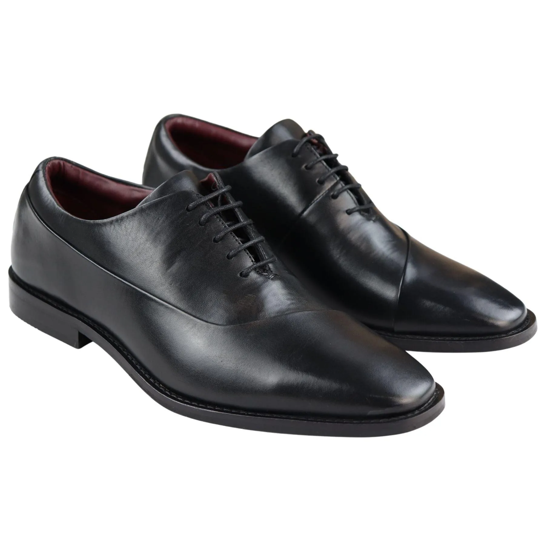 Mens Laced Real Leather Derby Shoes Smart Formal Classic Black Brown