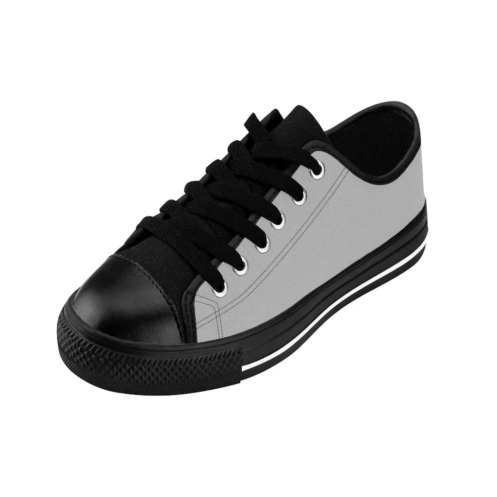 Pale Gray Color Women's Sneakers, Lightweight Low Tops Fashion Tennis Running Shoes For Women