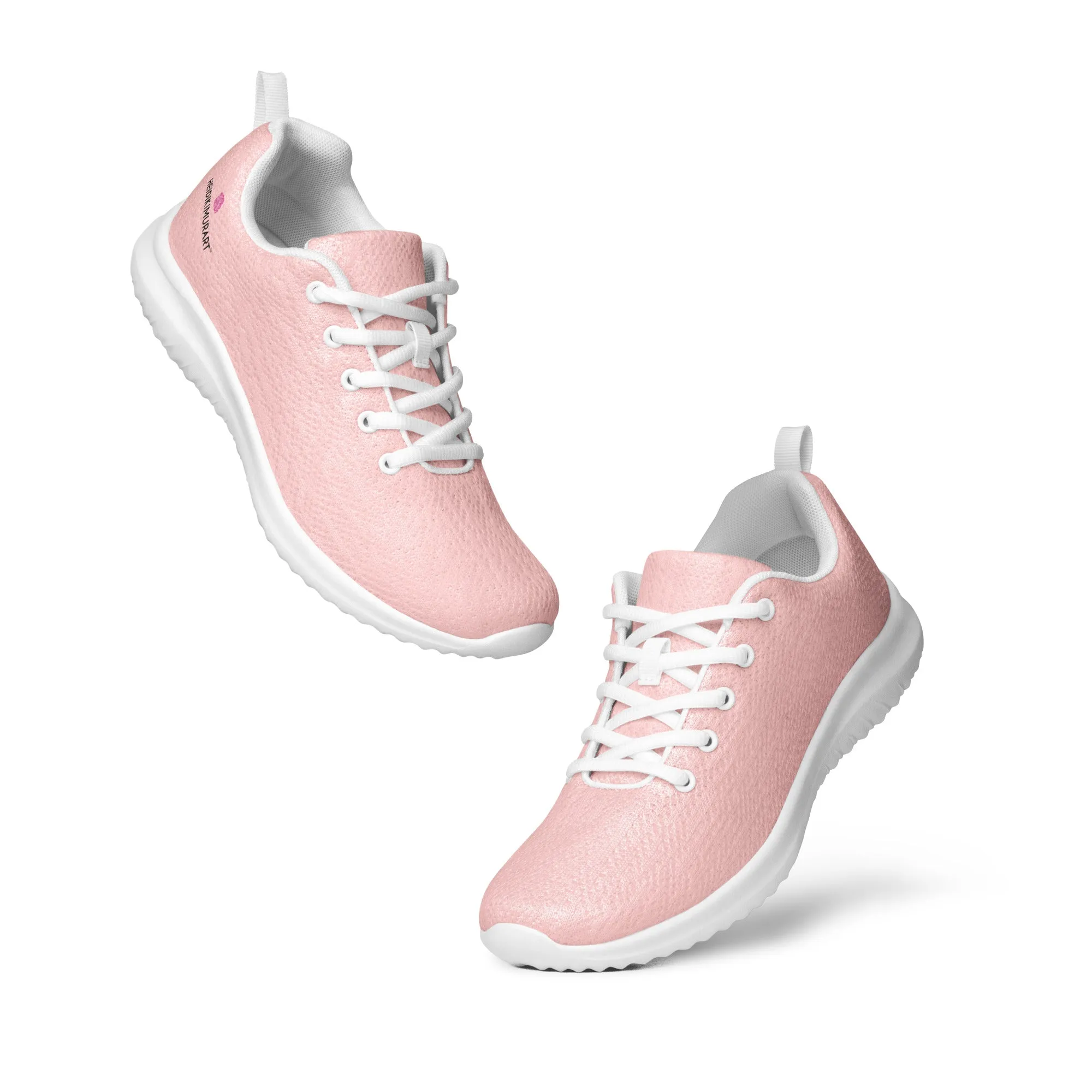 Pastel Pink Men’s Aathletic Shoes, Solid Pink Color Modern Breathable Lightweight Men’s Athletic Shoes (US Size: 5-13)