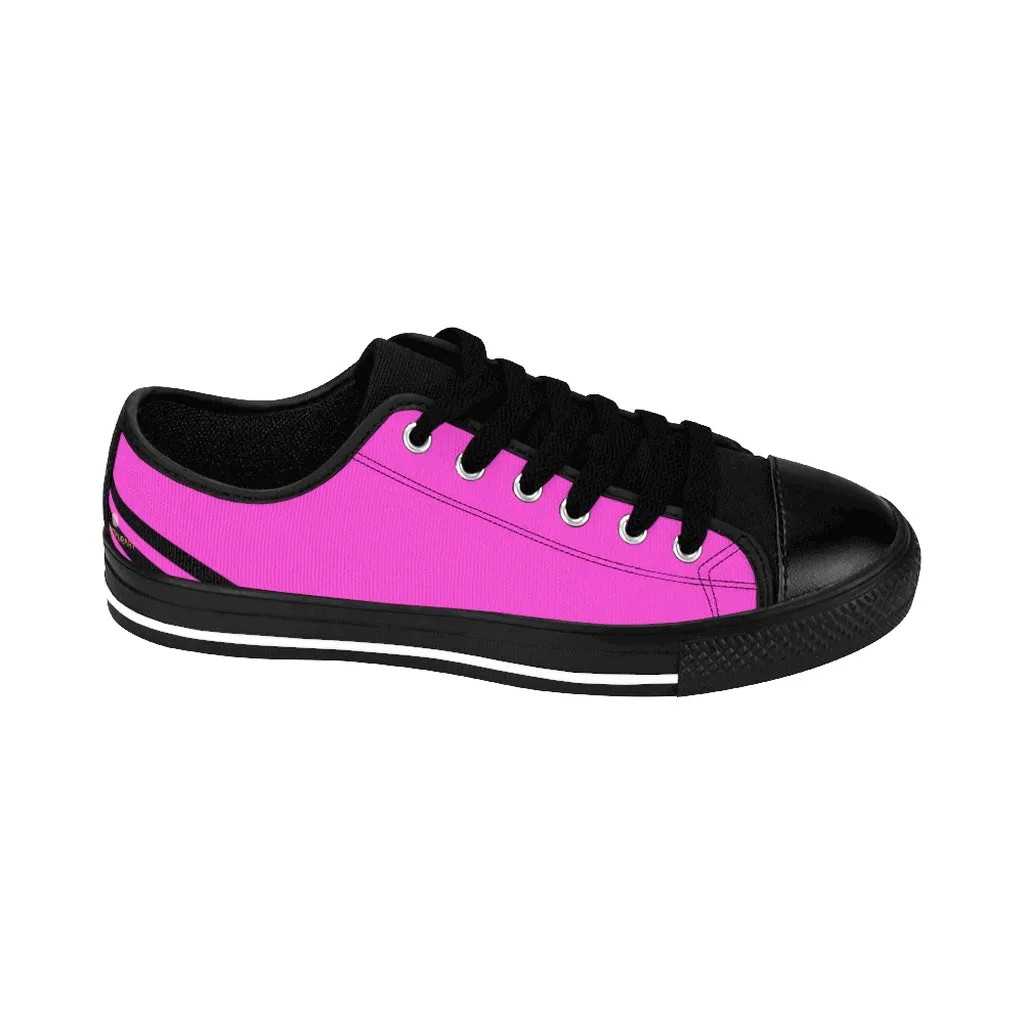 Pink Black Striped Women's Sneakers, Modern Stripes Tennis Shoes For Ladies (US Size: 6-12)