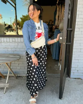 Polka Dot Midi Skirt