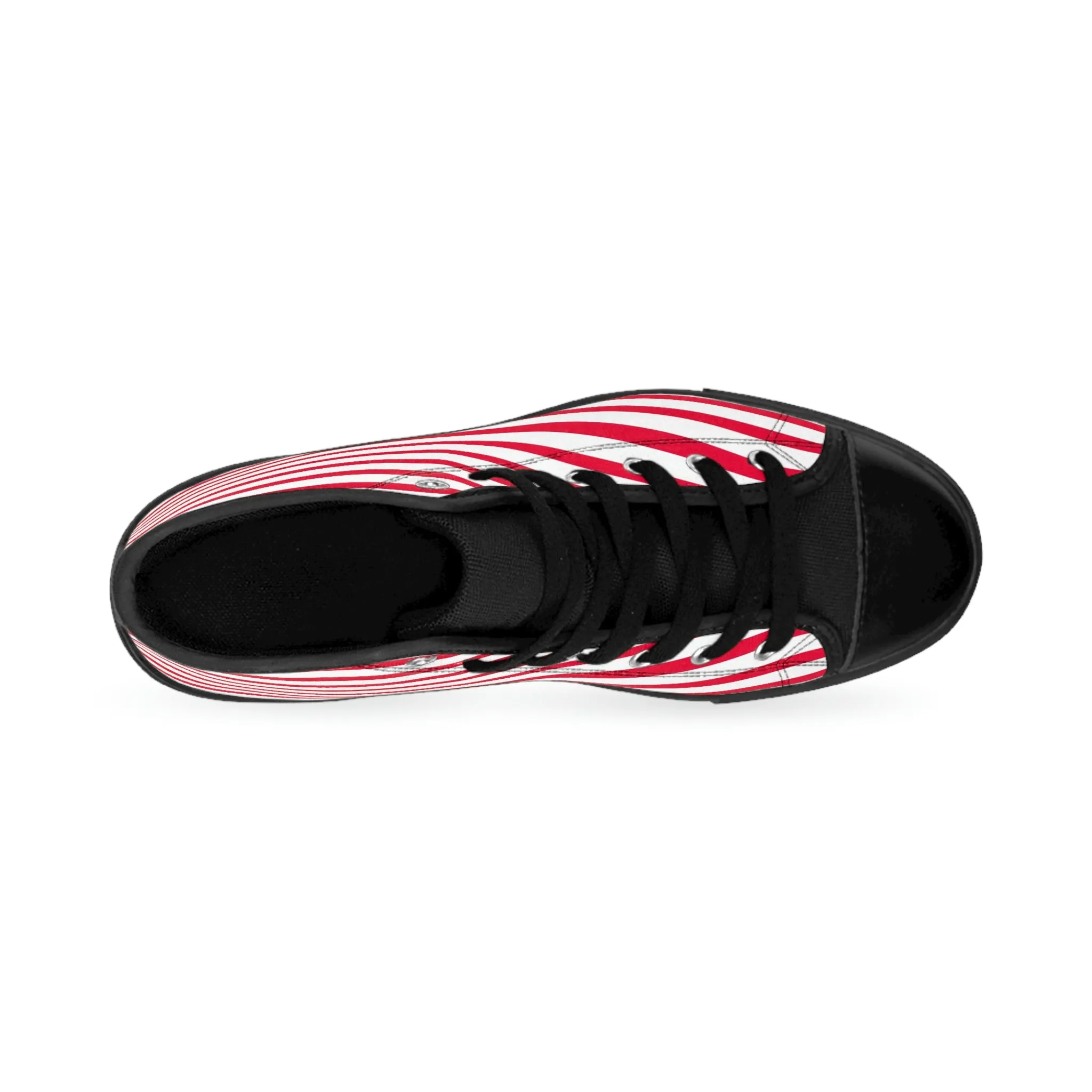 Red White Striped Men's Sneakers, Red Modern Stripes Men's Designer Tennis Running Shoes (US Size: 6-14)