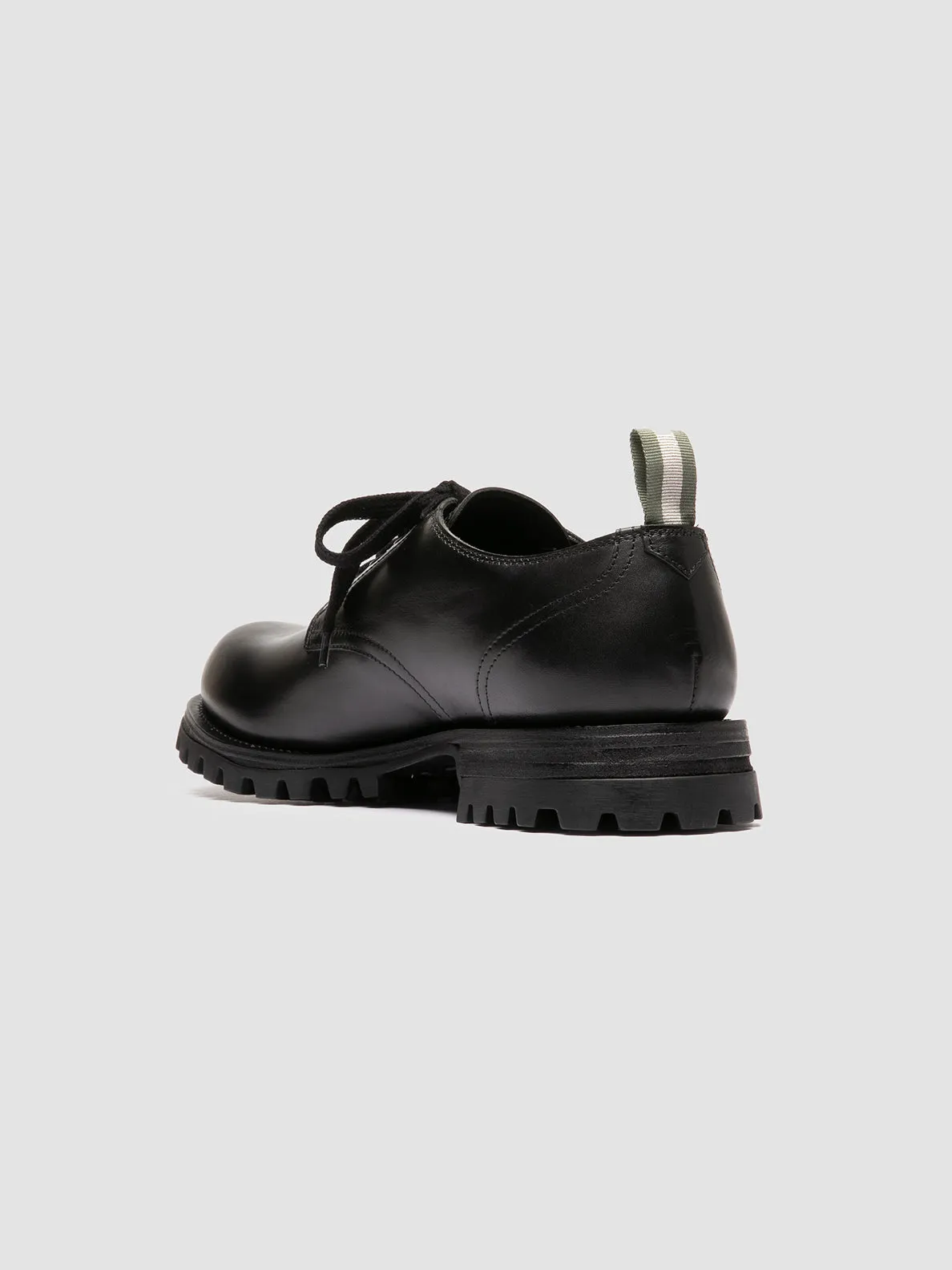 RUSHDEN 001 - Black Leather Derby Shoes