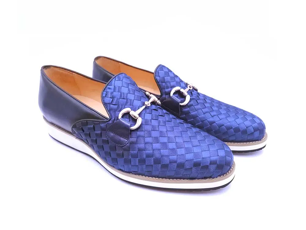 Satin Weave Leather Bit Loafer