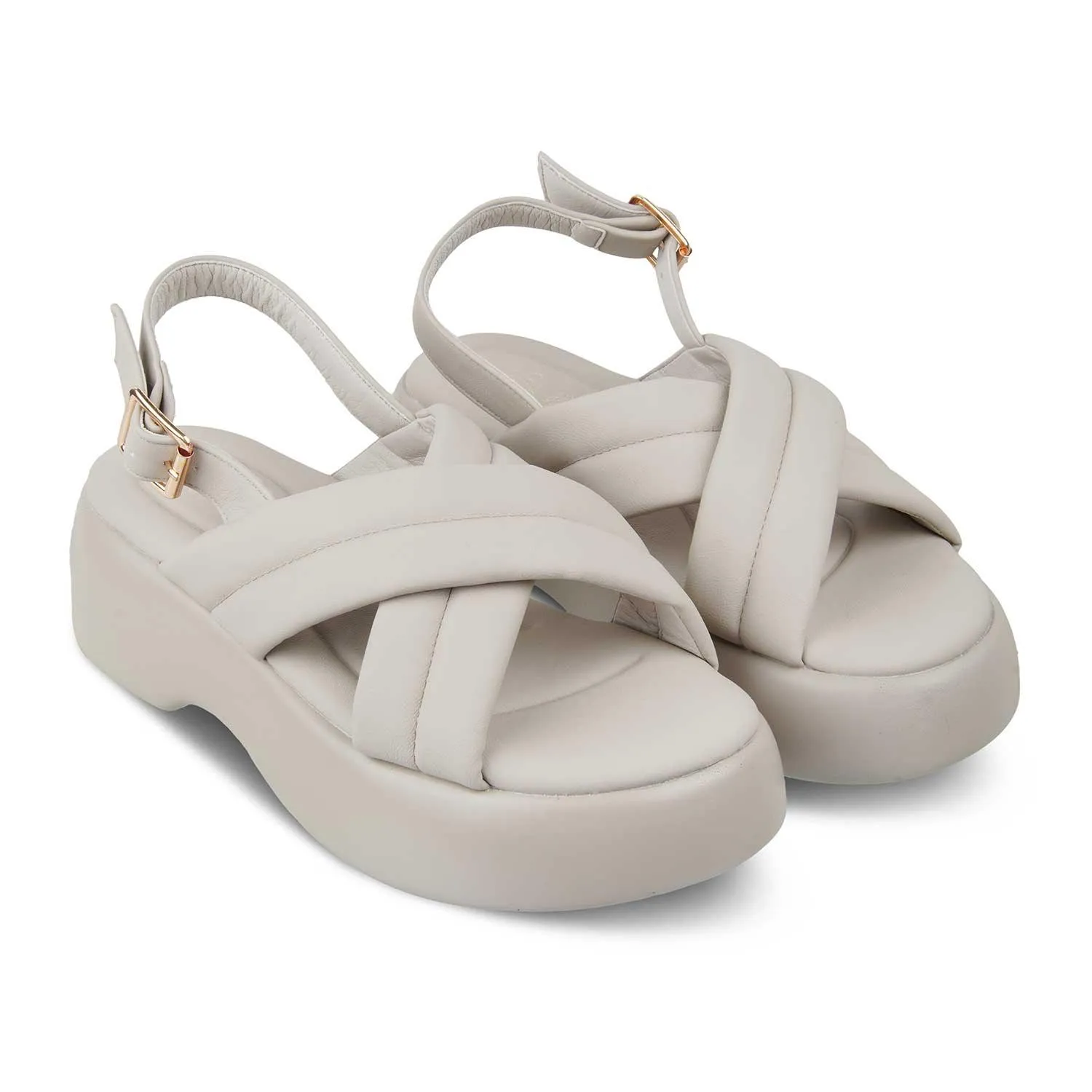 The Lonir Grey Women's Dress Wedge Sandals Tresmode