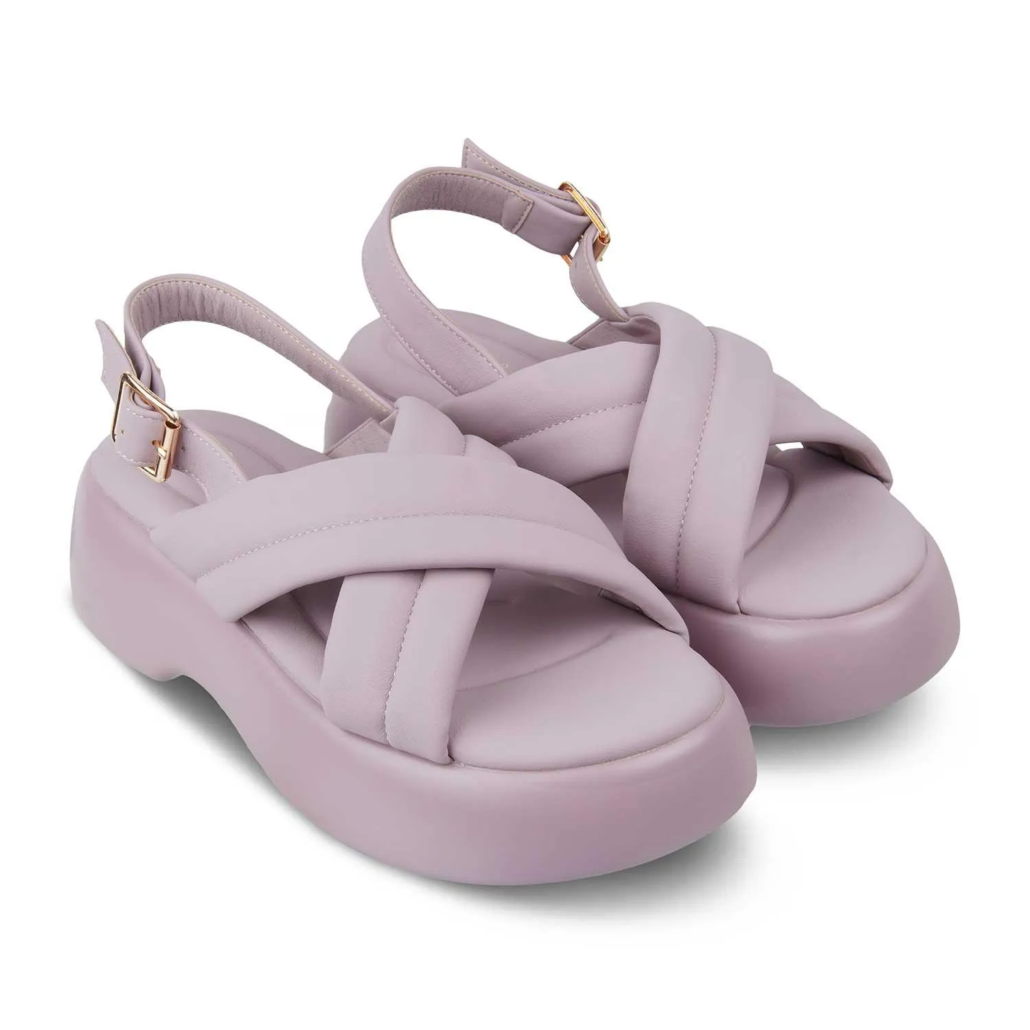 The Lonir Purple Women's Dress Wedge Sandals Tresmode