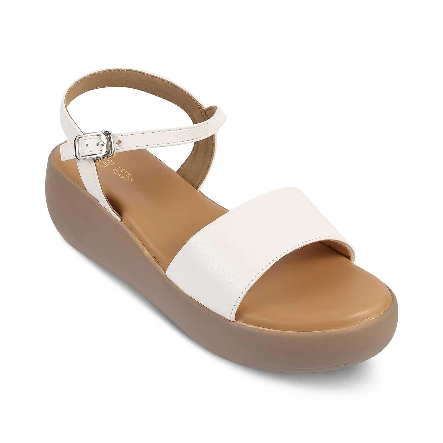 The Simpl White Women's Dress Wedge Sandals Tresmode