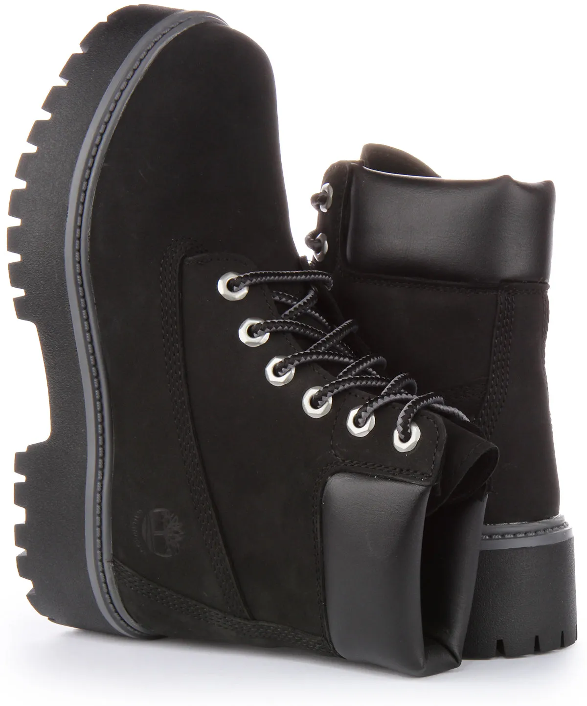 Timberland A5Rh5 6 inch Platforms In Black For Women