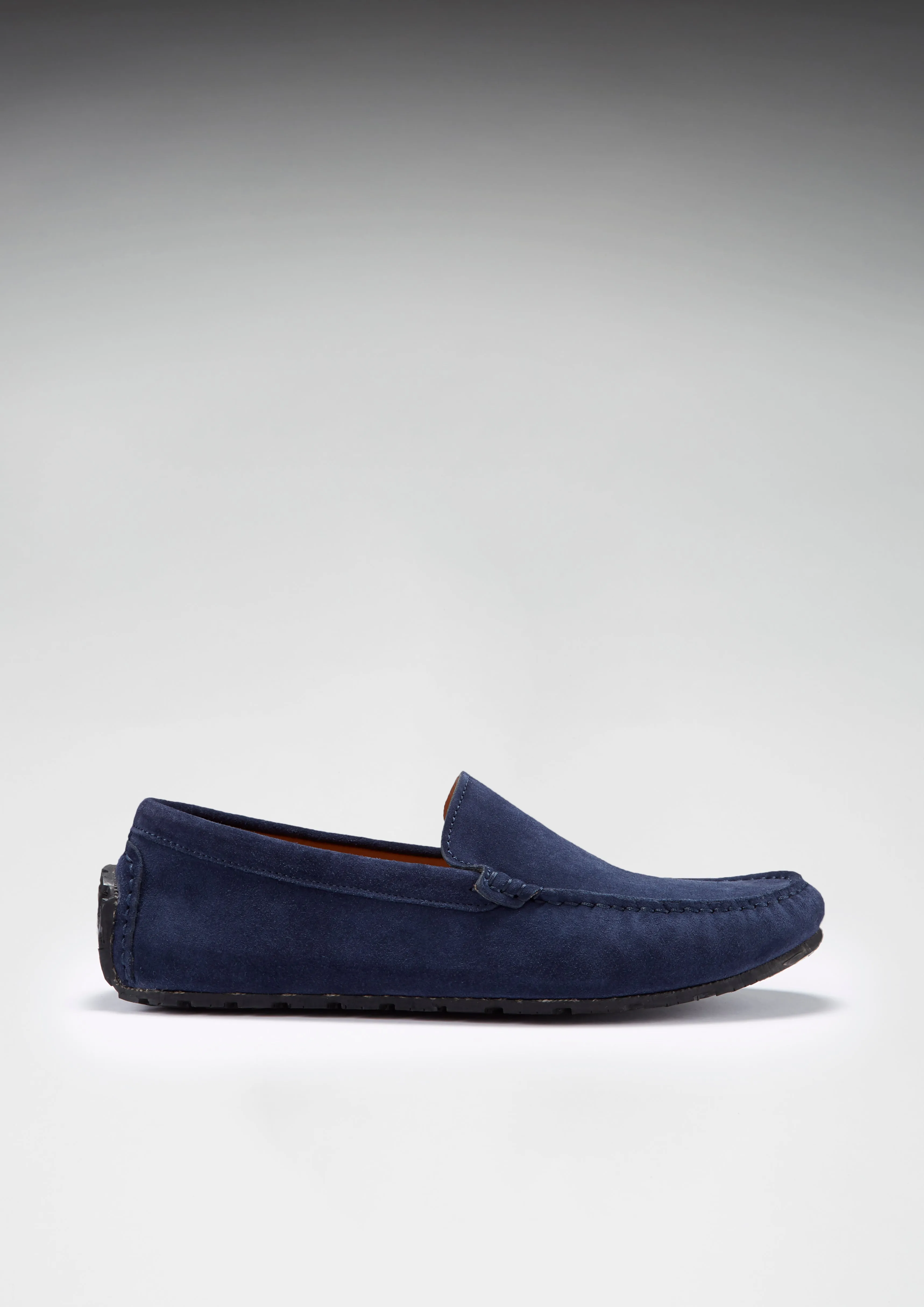 Tyre Sole Driving Loafers, navy blue suede