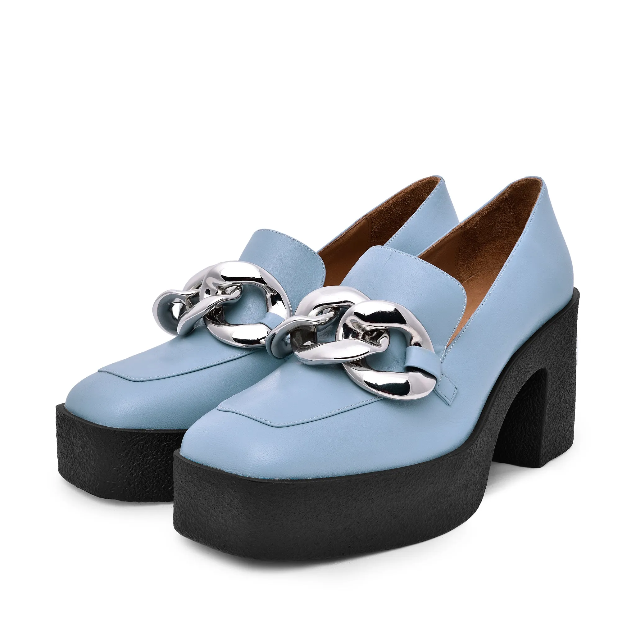 Yo Sky Blue Chunky Loafers